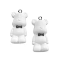 ZAW551 Zawieszka z żywicy akrylowej 1szt duża XL miś misiu TEDDY biały