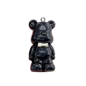 ZAW552 Zawieszka z żywicy akrylowej 1szt duża XL miś misiu TEDDY czarny