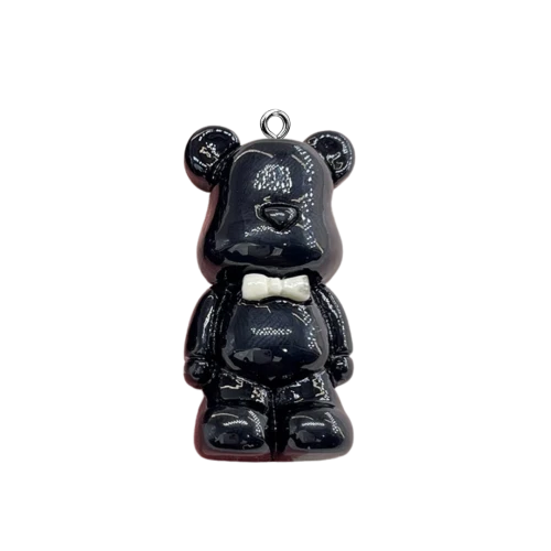 ZAW552 Zawieszka z żywicy akrylowej 1szt duża XL miś misiu TEDDY czarny