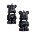 ZAW552 Zawieszka z żywicy akrylowej 1szt duża XL miś misiu TEDDY czarny