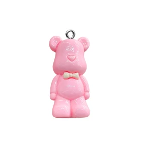 ZAW553 Zawieszka z żywicy akrylowej 1szt duża XL miś misiu TEDDY różowy