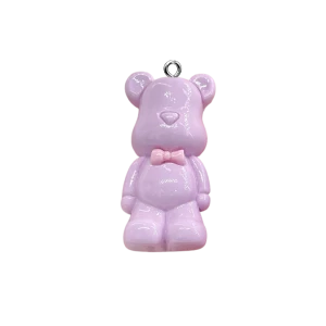 ZAW554 Zawieszka z żywicy akrylowej 1szt duża XL miś misiu TEDDY fioletowy