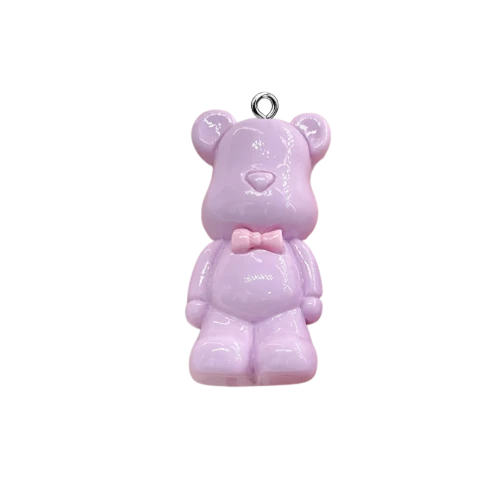 ZAW554 Zawieszka z żywicy akrylowej 1szt duża XL miś misiu TEDDY fioletowy