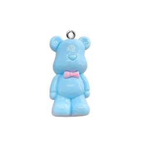 ZAW555 Zawieszka z żywicy akrylowej 1szt duża XL miś misiu TEDDY niebieski