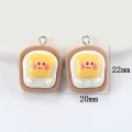 ZAW558 Zawieszki z żywicy tost jajko kawaii jajka jelly cat 2szt