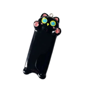 ZAW561 Zawieszka z żywicy XL długi kotek long baton jelly cat 1szt czarny