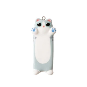 ZAW562 Zawieszka z żywicy XL długi kotek long baton jelly cat 1szt szary