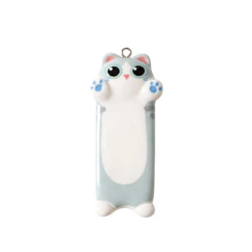 ZAW562 Zawieszka z żywicy XL długi kotek long baton jelly cat 1szt szary