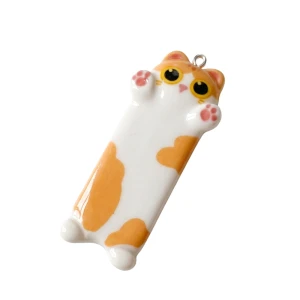 ZAW563 Zawieszka z żywicy XL długi kotek long baton jelly cat 1szt rudy