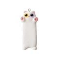 ZAW565 Zawieszka z żywicy XL długi kotek long baton jelly cat 1szt biały pink