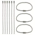ŁK2 Łańcuszek kulkowy z zapięciem 2mm 9cm 10szt srebrny do biżuterii metek
