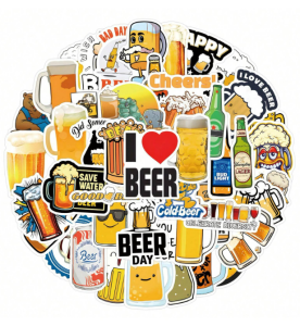 W37 Naklejki STICKER BOMB WLEPY wlepki PIWO BEER ŚMIESZNE KUFEL PIWKO 55szt