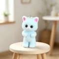 ZAW570 Zawieszka duża KOT Kotek kitty puszysty 1szt błękitny futerko