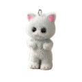 ZAW571 Zawieszka duża KOT Kotek kitty puszysty 1szt szary futerko