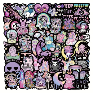 W38 Naklejki STICKER BOMB WLEPY wlepki GOTYK HORROR KAWAII CREEPY 56sztuk
