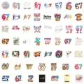 W273 Naklejki STICKER BOMB WLEPY wlepki 67 six seven sześć siedem 53szt