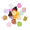 KOK324 Koraliki KWIAT kwiatki dzwonek kielich frosted matowe 14mm mix 20szt