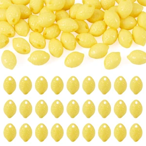KOK325 Koraliki akrylowe zawieszki cytryny cytrynki owoce 13mm 10szt