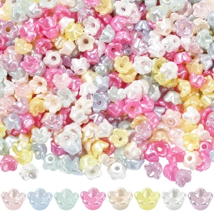 KOK326 Koraliki KWIATKI TULIPAN kwiatuszki kwiatki 6mm mix pastelowe 100szt