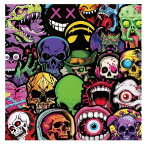 W42 Naklejki STICKER BOMB WLEPY wlepki DUCH CZASZKA HORROR STRASZNE 50szt