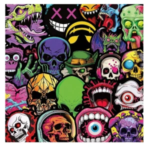 W42 Naklejki STICKER BOMB WLEPY wlepki DUCH CZASZKA HORROR STRASZNE 50szt