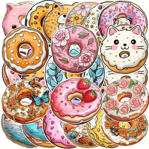 W50 Naklejki STICKER BOMB WLEPY wlepki PĄCZEK DONUT pączki laptop 50szt