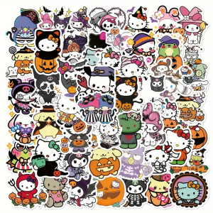 W55 Naklejki STICKER BOMB WLEPY wlepki HELLO KITTY DUSZEK HALLOWEEN 52szt