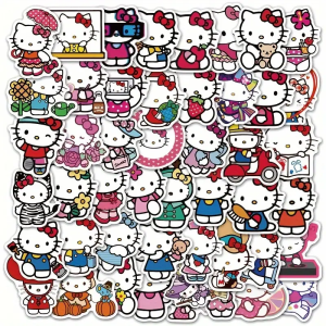 W57 Naklejki STICKER BOMB WLEPY wlepki HELLO KITTY KOTEK KRESKÓWKA 50szt