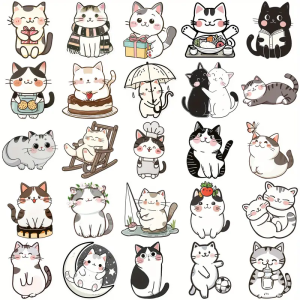 W58 Naklejki STICKER BOMB WLEPY wlepki KOTY KOTEK SŁODKI KOCIAK dużo! 70szt