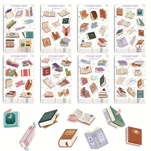 W60 Naklejki STICKER BOMB WLEPY wlepki BOOKS Książki 8 arkuszy razem 78szt