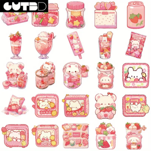 W65 Naklejki STICKER BOMB WLEPY wlepki CUTE SŁODKIE KAWAII LIZAK PINK 50szt