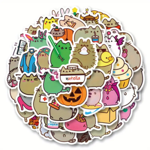 W70 Naklejki STICKER BOMB WLEPY wlepki KOT PUSHEEN KOTEK KRESKÓWKA 50szt