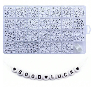 KLZ2 Koraliki literki monetki 7mm do bransoletki wielki zestaw 700 sztuk!