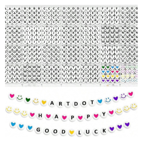 KLZ10 Koraliki literki monetki 7mm do bransoletki wielki zestaw 800 sztuk!