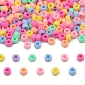 KOP2 Koraliki kandi oponki akryl 9mm warkoczyki bransoletki pony bead 50szt