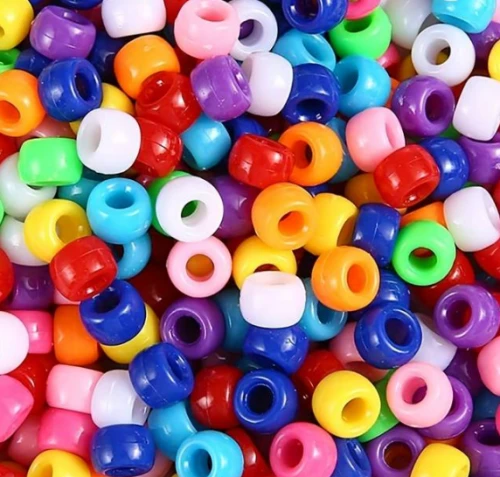 Koraliki kulki oponki akryl 9mm warkoczyki bransoletki pony bead