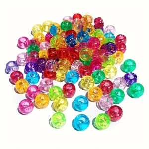 KOP1 Koraliki kandi oponki akryl 9mm warkoczyki bransoletki pony bead 50szt