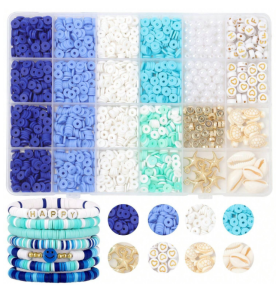 KLZ4 Zestaw MORSKI koralików boho fimo katsuki krążki do bransoletek surfer