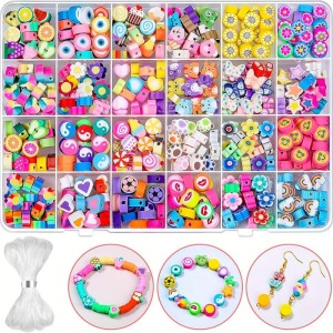 KLZ25 Zestaw FANCY MIX 3 koraliki boho fimo katsuki do bransoletek surfer