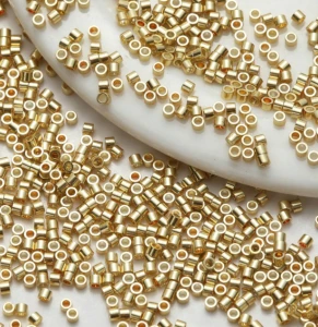 FDB89 koraliki seeds rurka walec szklane galwanizowane japońskie 1,6mm 1000