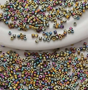 FDB84 koraliki seeds rurka walec szklane galwanizowane japońskie 1,6mm 1000