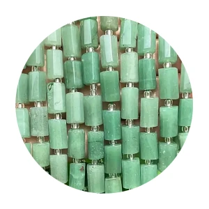 KN42 Kamień AWENTURYN koralik fasetowane WALEC 8x11mm zieleń naturalny 3szt