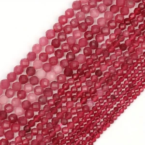 KN50 Kamień RUBIN koraliki fasetowane 4mm 10szt piękny czerwony naturalny