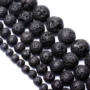 KN15 Kamień LAWA WULKANICZNA SKAŁA koraliki kulka kula naturalny 6mm 10szt