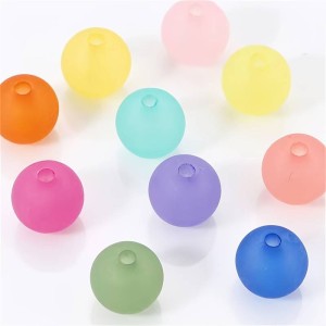 KOK2 Koraliki kulki kule SZRONIONE KOLOROWE akryl 6mm bransoletki 50szt MIX