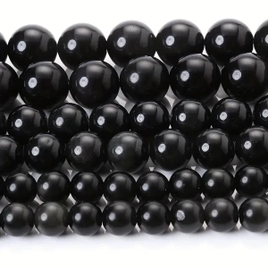 KN44 Kamień OBSYDIAN czarny koraliki kule kula 4mm naturalny MAGICZNY 10szt