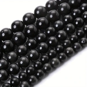 KN45 Kamień OBSYDIAN czarny koraliki kule kula 6mm naturalny MAGICZNY 10szt