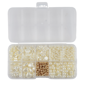 KLZ31 Zestaw ślubny MINI koraliki perełki PERŁY sztuczne przekładki złote