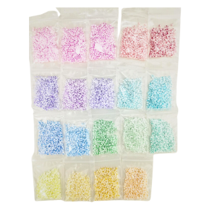 KLZ5 Zestaw koraliki szklane walec rurka przekładka 19 kolorów  pastelowe