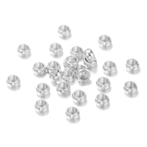 KZA1 Kulki kuleczki zaciskowe ZACISK koraliki metal końcówki 100szt srebrne